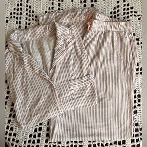 Victoria's Secret Pink and White Striped Pajama Set